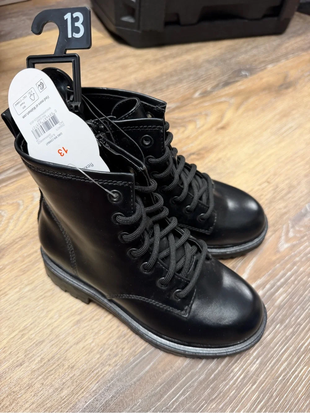 Black Combat Boots Girls Boots (NEW) Size: 13